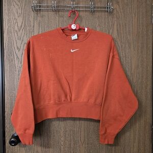 Nike Sportswear Burnt Orange Crop Crewneck Sweatshirt Sz XS